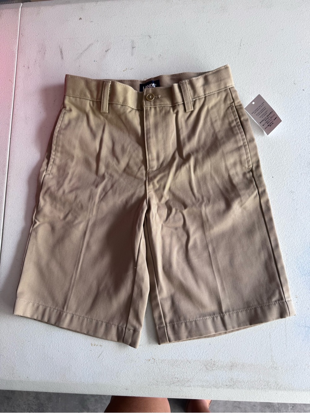 Lands' End Boys size 12S Khaki Work Shorts NWT